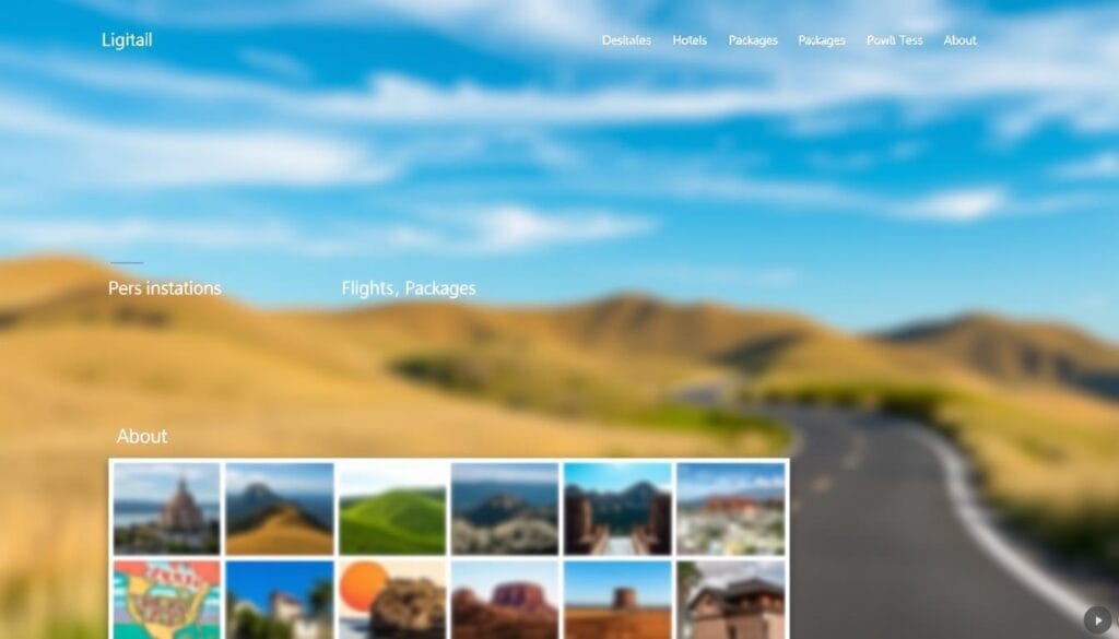 Travel website navigation Travel website navigation