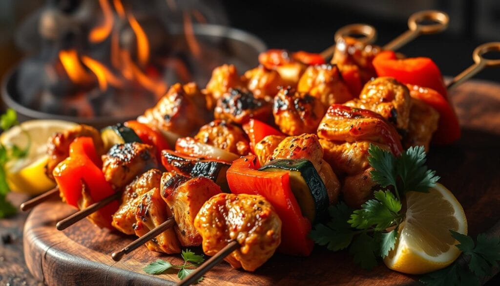 Moroccan chicken skewers